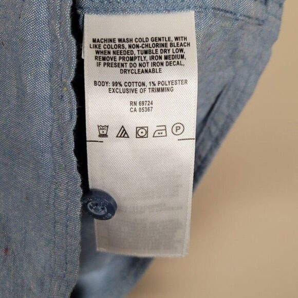 Columbia Size XL Short Sleeve Button Up Shirt Blue With Multicolor Threads - Picture 9 of 12